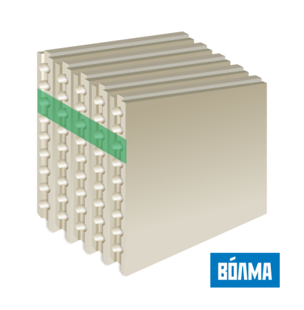 Плита пазогребневая гипсовая пустотелая ВОЛМА (ПГП), 80 мм 